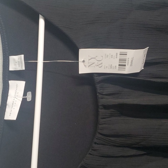 New York & Company top women's size small S black stretch Rayon blend - Picture 3 of 11